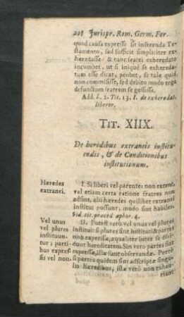 Tit. XIIX. De heredibus extraneis instituendis, & de Conditionibus institutionum