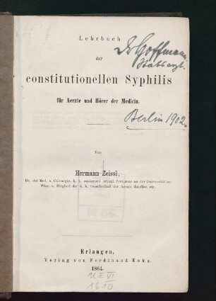 Lehrbuch der constitutionellen Syphilis