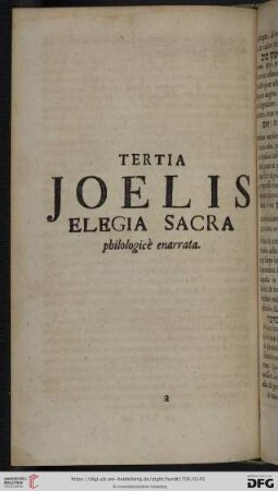 Tertia Joelis elegia sacra