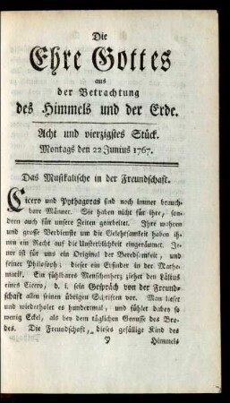 Acht und vierzigstes Stück. Montags den 22 Junius 1767