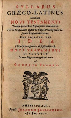 Syllabus Gr. latinus omnium Novi Testamenti vocum