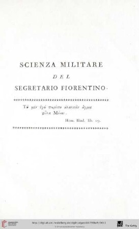 Scienza militare del Segretario Fiorentino