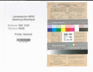 Entnazifizierung Heinrich Fricke , geb. 14.04.1912 (Polizeibeamter)