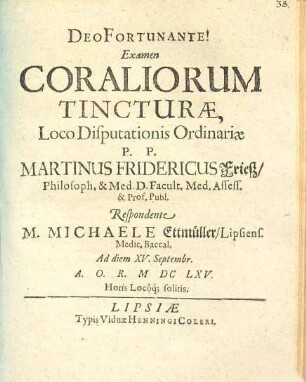 Examen Coraliorum Tincturae