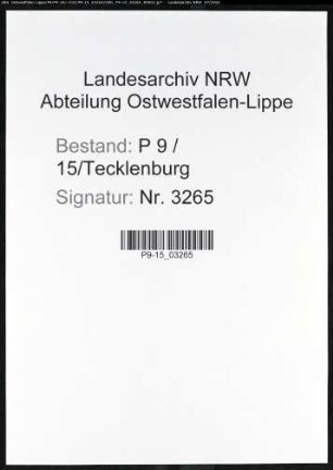 Heiratsregister Standesamt Tecklenburg