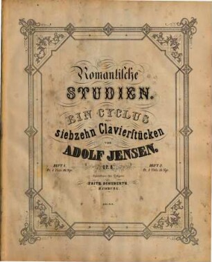 Romantische Studien : e. Cyclus von 17 Clavierstücken ; op. 8, 2. (ca. 1843). - 31 S. - Pl.-Nr. 646 - 654