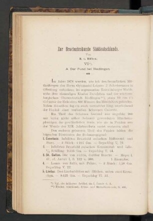 Zur Bracteatenkunde Süddeutschlands
