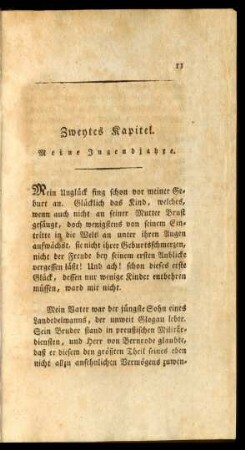 Zweytes Kapitel. Meine Jugendjahre.