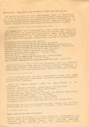 Hierarchie - Anarchie : [Arbeitsgruppen, Koordinationsausschuß, Vollversammlung, Frauenforen und Frauenfeste]