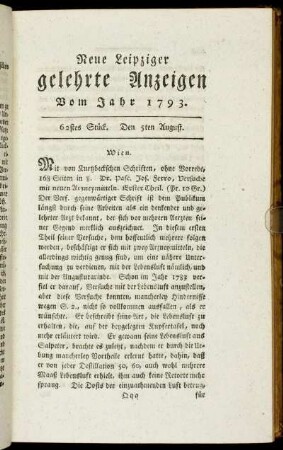 62stes Stück. Den 5ten August.