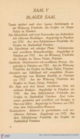Saal V Blauer Saal (Nr. 144 - 154)
