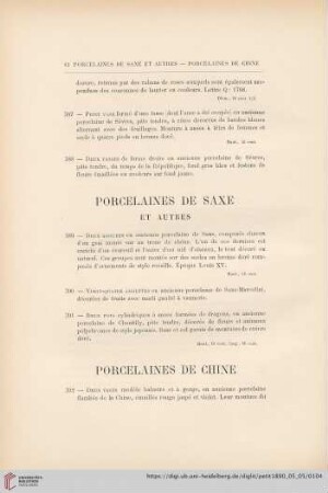 Porcelaines de Chine (Nr. 392 - 427)