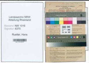 Entnazifizierung Hans Ruetter , geb. 22.11.1919 (Hilfsangest.)