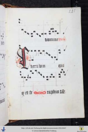 (221r) Zierinitiale (7): Frauenköpfe.