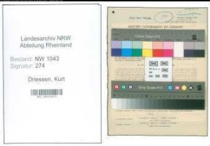 Entnazifizierung Kurt Driessen , geb. 13.01.1903 (Angestellter)
