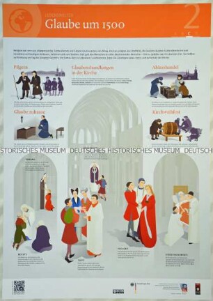 Plakat der konfektionierten Wanderausstellung "Here I stand - Martin Luther, die Reformation und die Folgen" (2C)