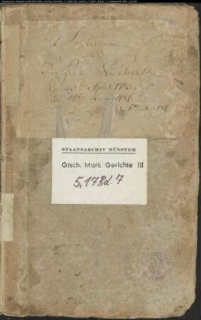 Belege zum Hypothekenbuch ("Scrinium") des Ksp. Valbert Bd. 7