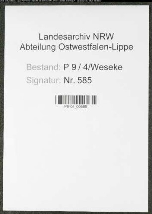 Sterberegister Standesamt Weseke