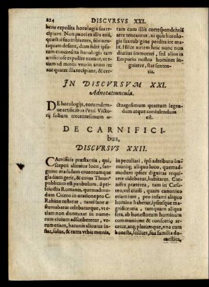 De Carnificibus. Discursus XXII.