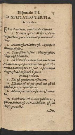 Disputatio Tertia.