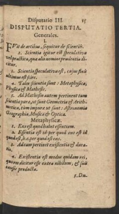 Disputatio Tertia.