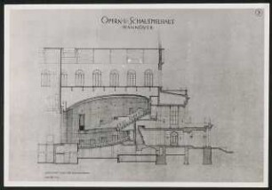 Opernhaus, Hannover Wettbewerb: Längsschnitt Zuschauerraum 1:100