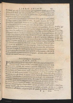 Cap. XXV. Del calendario Giapponese