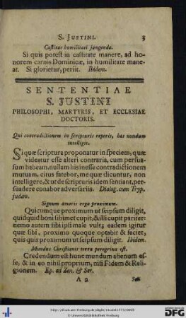 Sententiae S. Justini.