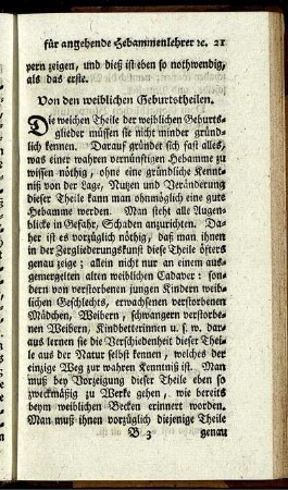 Von den weiblichen Geburtstheilen.