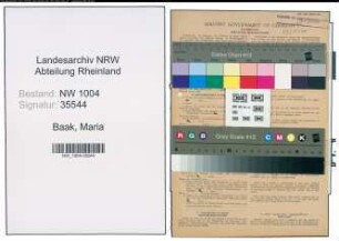 Entnazifizierung Maria Baak , geb. 03.08.1913 ()