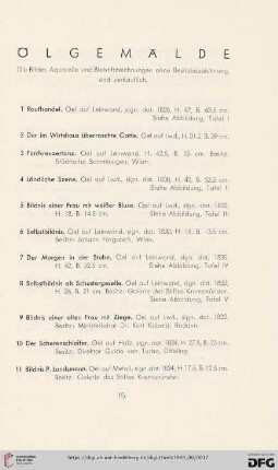Ölgemälde (Nr. 1-70)