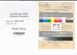 Entnazifizierung Georg Burger , geb. 24.08.1905 (Tiefbautechniker)
