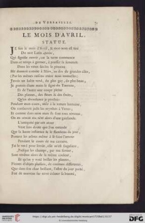 Le mois de Avril