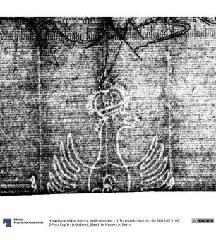 Heraldischer Adler, bekrönt, mit Brustschild: [...] (Fragment)