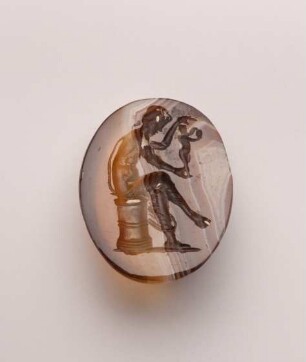 Intaglio mit sitzender Figur mit Statue, 16./17. Jahrhundert