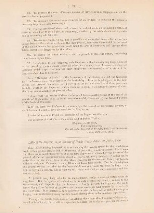Letter of the emperor, to the minister of public works, dated 19th Julliet, 1856