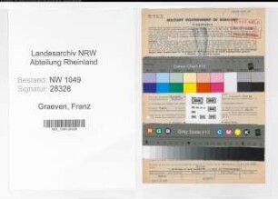 Entnazifizierung Franz Graeven , geb. 03.02.1888 (Kaufmaennischer Angestellter)