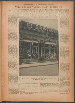 Visita a la casa "El Sportsman" de Santa Fe : Manifestaciones de la vida económica argentina