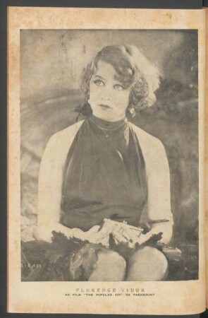[Ilustração de] Florence Vidor : No film "The popular sin" da Paramount