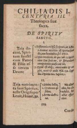 Chiliadis I. Centuria III. Theologica sive sacra.