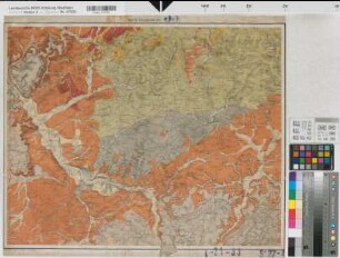 Rheinprovinz Westfalen (Provinz) geologische Karte der Rheinprovinz und der Provinz Westfalen auf Grundlage der v. Dechenschen Geologischen Karte und der Königlichen Generalstabs Karte 33. Sektion Saarlouis