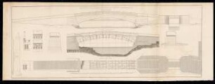 Brücke über die Unstrut, Freyburg/Unstrut: Bl. 5: Ansichten, Längsschnitt und Details (aus: Bauausführungen des preußischen Staats, Bd. 1)