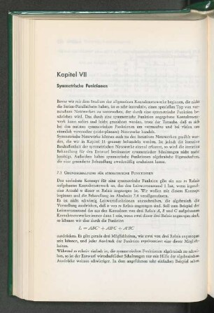 Kapitel VII. Symmetrische Funktionen