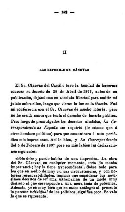 II - Las Reformas De Cánovas
