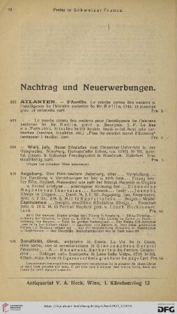 Nachtrag und Neuerwerbungen (Nr. 522-571)