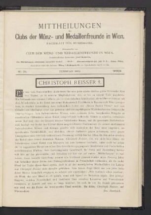 N° 21. Februar 1892. Wien