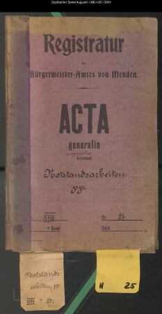 Öffentliche Notstandsarbeiten - generalia und specialia -