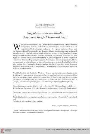 76: Niepublikowane archiwalia dotyczące Józefa Chełmońskiego*
