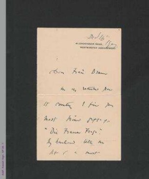 Brief von Beatrice Webb an Lily Braun, hs