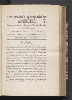 7. 31. Juli 1897